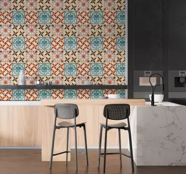 Azulejos adhesivos mosaico hidráulico varios - TenVinilo