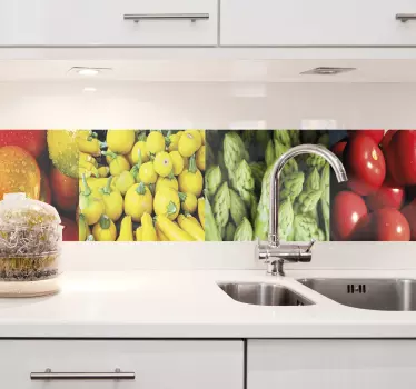 Cenefa para cocina variación de verduras - TenVinilo