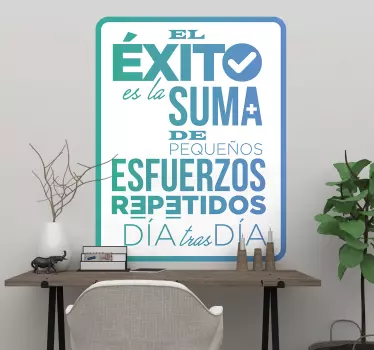 Frase para la pared el exito es la suma de esfuerzos - TenVinilo