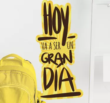 Frase para la pared hoy va a ser un gran día - TenVinilo