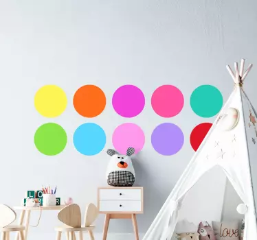 Pack vinilos con puntos coloridos - TenVinilo