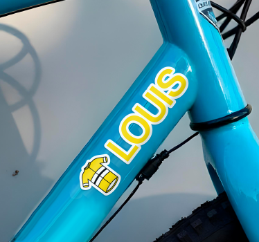 Vinilo bici maillot ciclista personalizado amarillo - TenVinilo