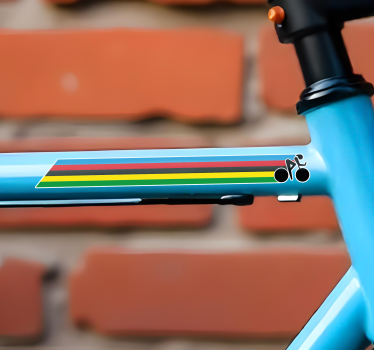 Vinilo bici rayas de colores del campeón del mundo - TenVinilo