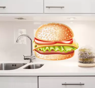 Pegatina bocata de hamburguesa - TenVinilo
