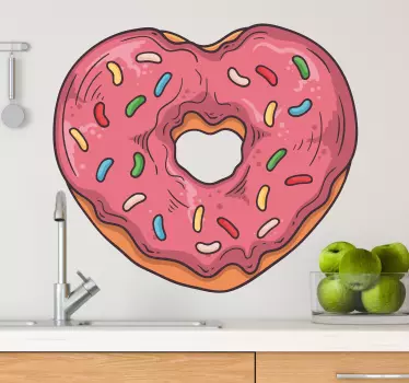 Pegatina comida Donas corazón - TenVinilo