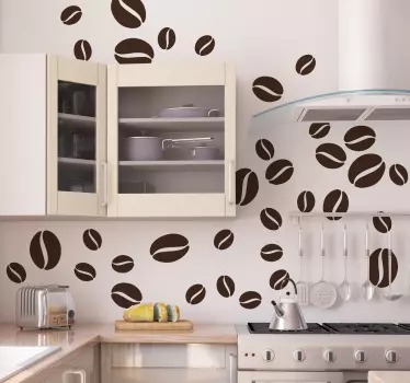 Pegatina decorativaa granos de café - TenVinilo