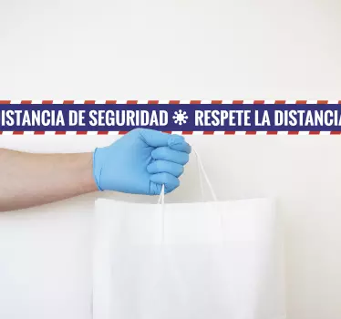 Vinilo respetar distancia de seguridad - TenVinilo