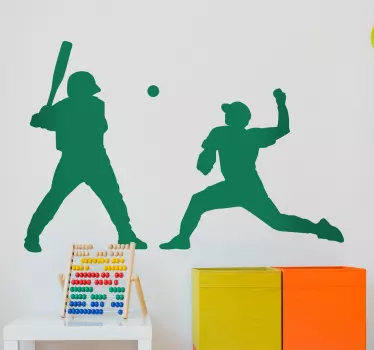 Pegatina dúo jugadores baseball - TenVinilo