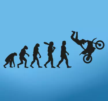 Pegatina evolución humana moto - TenVinilo