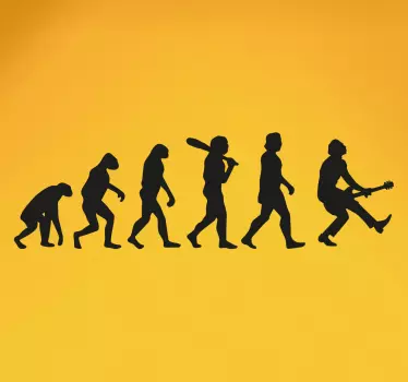 Pegatina evolución humana rock - TenVinilo