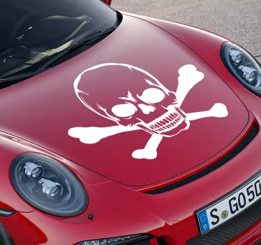 Vinilo coche de Halloween cráneo monocolor - TenVinilo