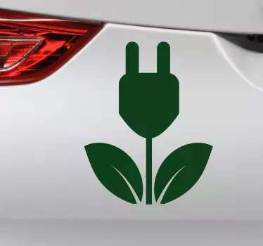 Pegatina coche icono eléctrico y ecológico - TenVinilo