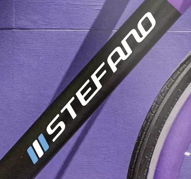 Pegatina para bicicleta Bandera argentina en rectángulo y nombre  - TenVinilo