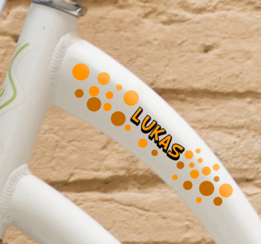 Pegatina para bicicleta círculos naranjas personalizables - TenVinilo