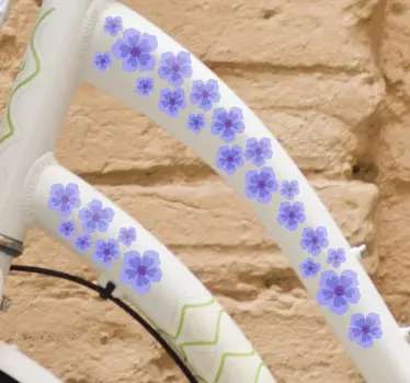 Vinilo flor para bicicleta flores moradas - TenVinilo