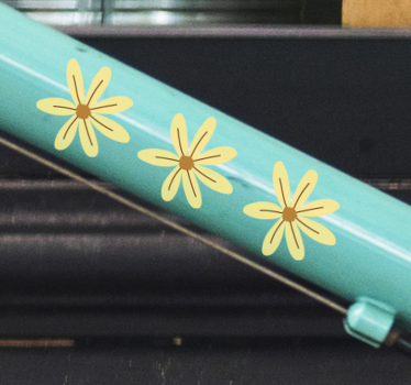 Pegatina para bicicleta flores amarillas  - TenVinilo