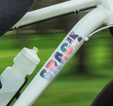 Pegatina para bicicleta Nombre colorido personalizable - TenVinilo