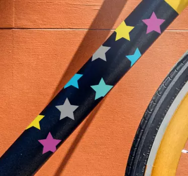 Pegatina para bicicleta Patrón de estrellas de colores - TenVinilo