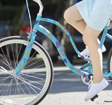 Pegatinas para bicicleta triángulos todo color - TenVinilo
