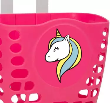 Pegatina para bicicleta unicornio feliz - TenVinilo