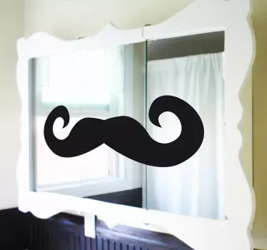 Pegatina para espejo mostacho - TenVinilo
