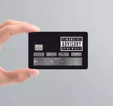 Pegatina para tarjeta de crédito Advertencia de tarjeta de crédit - TenVinilo