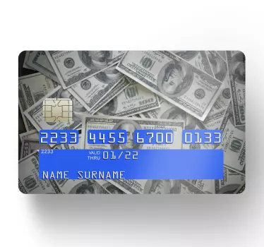 Pegatina para tarjeta de crédito Billete de un dólar dinero - TenVinilo