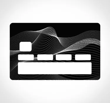 Pegatina para tarjeta de crédito Onda negra abstracta 3d - TenVinilo