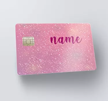 Pegatina para tarjeta de crédito rosa brillo personalizado - TenVinilo