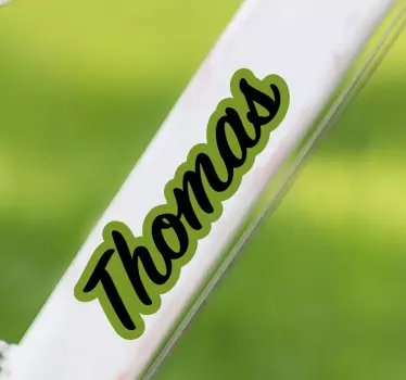 Pegatina personalizada bici con fondo verde - TenVinilo