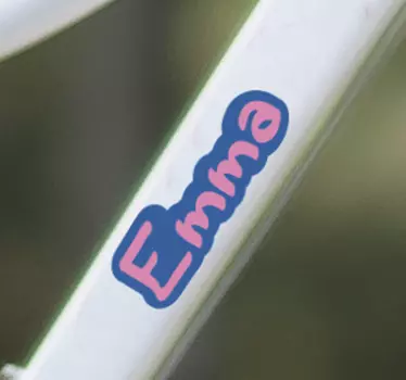 Pegatina personalizada bici rosa y azul - TenVinilo