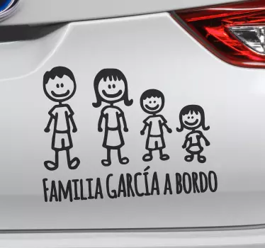 Pegatina personalizada para coche de familia - TenVinilo
