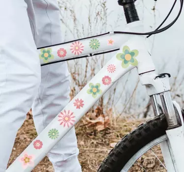 Pegatinas para bicicleta de flores bonitas y coloridas - TenVinilo