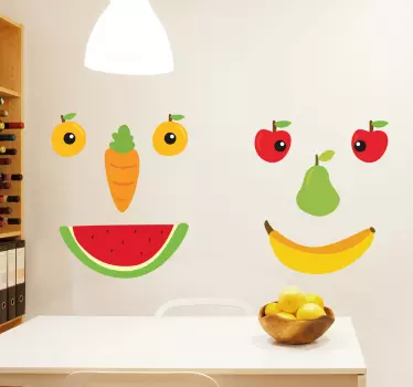 Pegatinas rostros de frutas - TenVinilo
