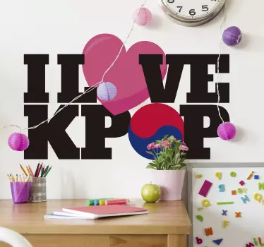 Pizarra blanca adhesiva me encanta el kpop - TenVinilo