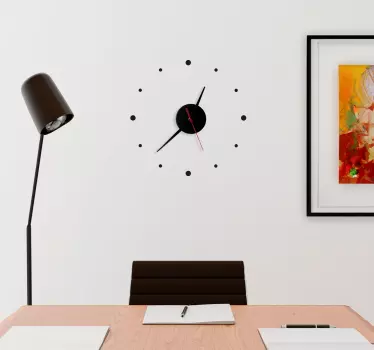 Reloj vinilo horas de puntos pequeños. - TenVinilo