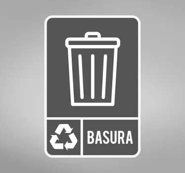 Señalética autoadhesiva reciclaje basura general - TenVinilo