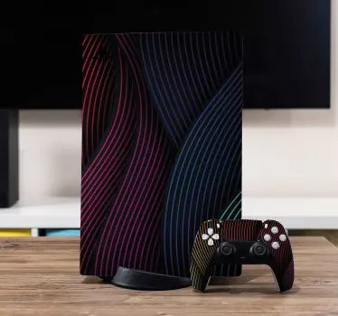 Skin ps4 líneas curvas vibrantes - TenVinilo