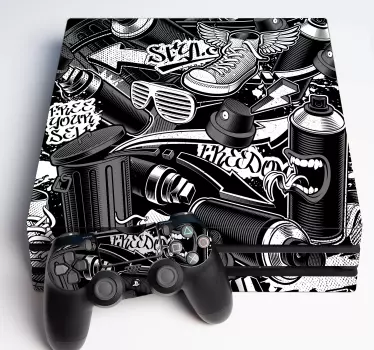 Skin PS4 sprays de graffiti - TenVinilo