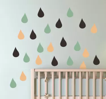 Sticker decorativo gotas ilustración - TenVinilo