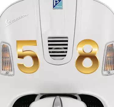 Pegatina moto números dorados - TenVinilo