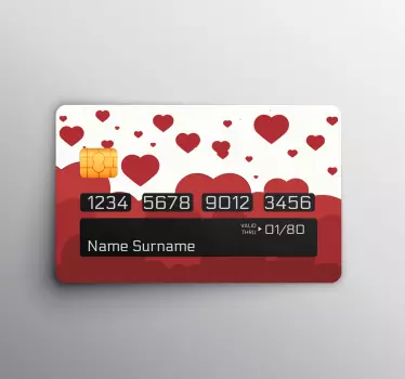 Sticker para tarjeta corazones y patrones - TenVinilo
