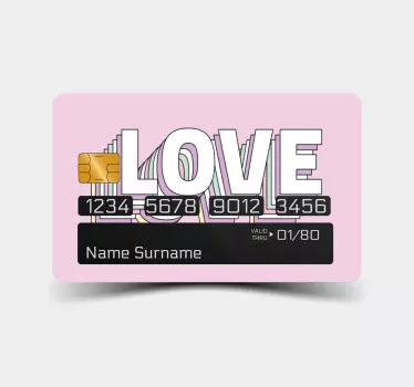 Sticker para tarjeta diseño de amor elegante - TenVinilo