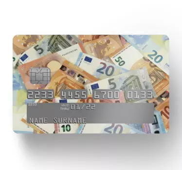 Sticker para tarjeta diseño de billetes - TenVinilo