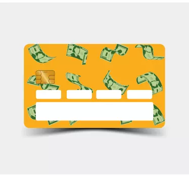 Sticker para tarjeta diseño de patrón de dinero - TenVinilo