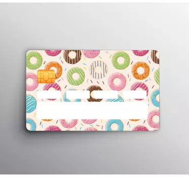 Sticker para tarjeta patrón de donuts coloridos - TenVinilo