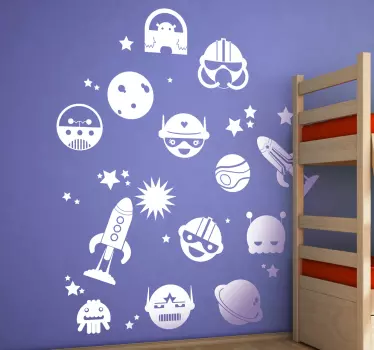 Sticker varios elementos del espacio - TenVinilo
