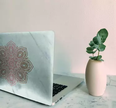 Vinil para laptop mandala efecto mármol - TenVinilo