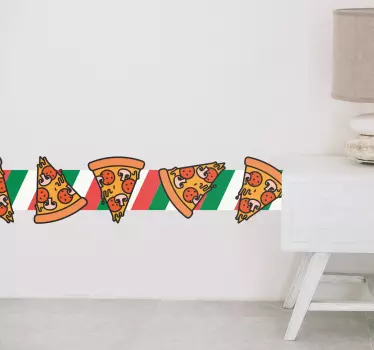 Vinilo adhesivo cenefa pizza - TenVinilo