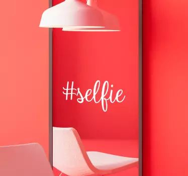 Vinilo adhesivo de espejo frase selfie - TenVinilo